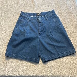 Lee Vintage Indigo Denim Pleated Shorts